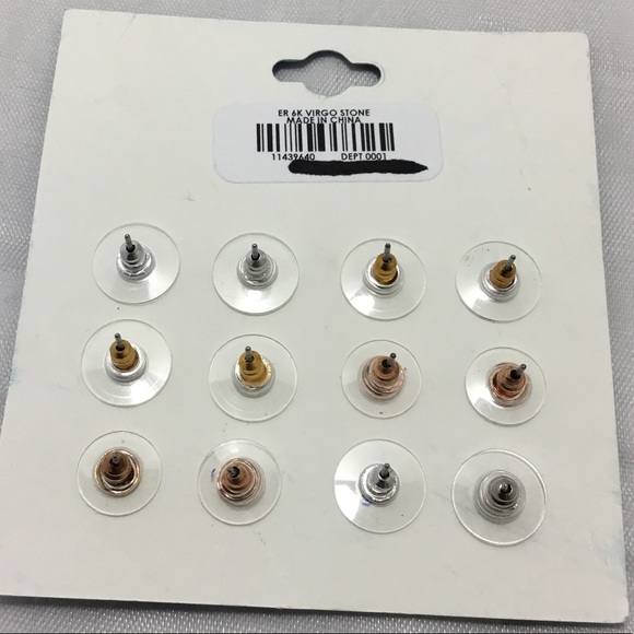 Set of 6 Virgo Healing Stone Stud Earrings - Picture 3 of 5